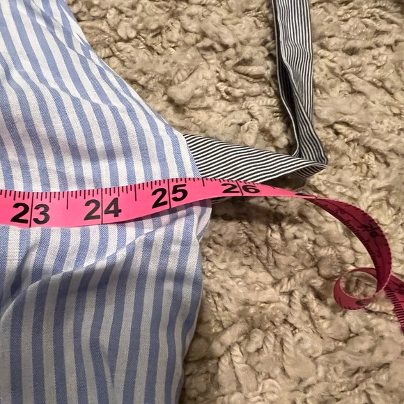 NWOT 1st Sight Blue White Stripe Medium Women's Ruffle Dress Top - Picture 7 of 10